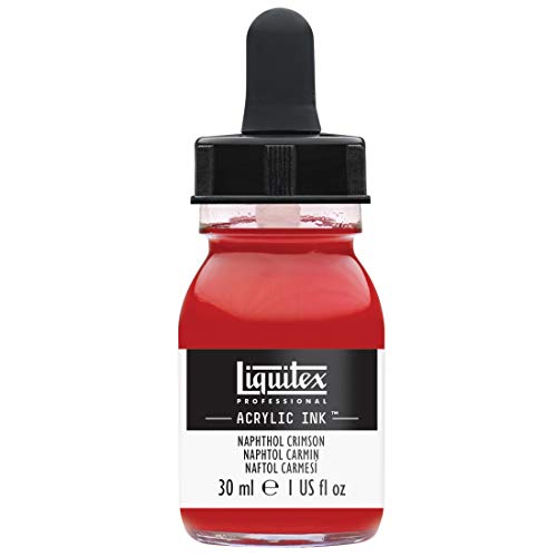 Liquitex 4260292 flüssige Professional Acrylfarben - Ink, Tusche, 30 ml, hochpigmentierte Airbrushfarbe, naphthol karmin von Liquitex