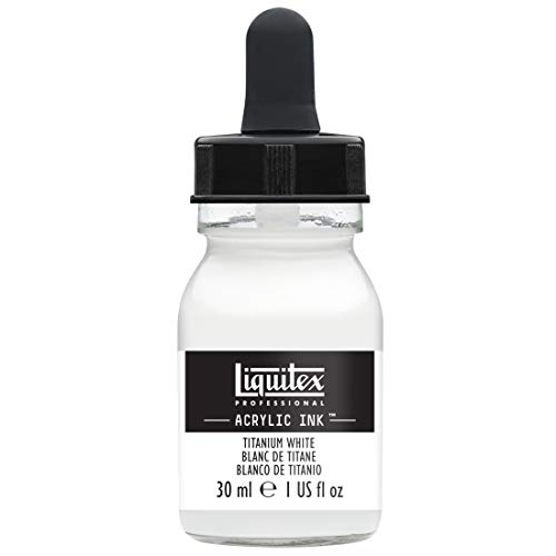 Liquitex 4260432 flüssige Professional Acrylfarben - Ink, Tusche, 30 ml, hochpigmentierte Airbrushfarbe, titanweiß von Liquitex