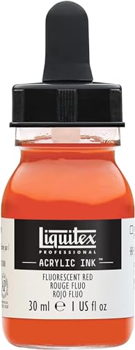 Liquitex 4260983 flüssige Professional Acrylfarben - Ink, Tusche, 30 ml, hochpigmentierte Airbrushfarbe, Fluo Rot von Liquitex