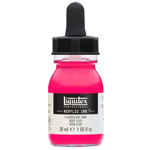 Liquitex 4260987 flüssige Professional Acrylfarben - Ink, Tusche, 30 ml, hochpigmentierte Airbrushfarbe, Fluo Rosa von Liquitex