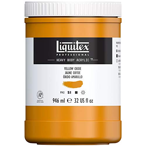 Liquitex 4413416 Professional Heavy Body Acrylfarbe in Künstlerqualität mit ausgezeichneter Lichtechtheit in buttriger Konsistenz, 946ml Topf - Oxidgelb von Liquitex