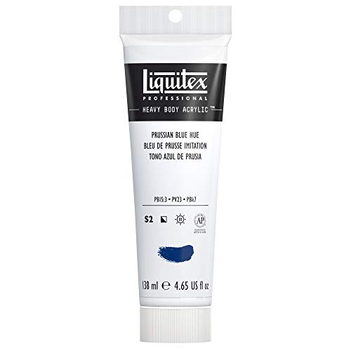 Liquitex 4417320 Professional Heavy Body Acrylfarbe in Künstlerqualität mit ausgezeichneter Lichtechtheit in buttriger Konsistenz, 138ml Tube - Preussischblau Farbton von Liquitex