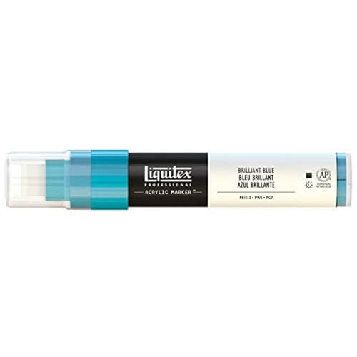 Liquitex 4610570 Professional Paint Marker, Acrylmarker mit hochpigmentierte Acrylfarbe auf Wasserbasis für den Innenbereich & Außenbereich, breite Spitze - Brillantblau von Liquitex