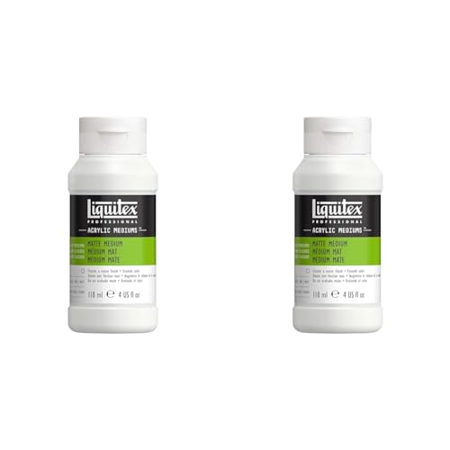 Liquitex 5104 Professional mattes Medium für Acrylfarben, verleiht Farben eine seidenmatte Oberfläche und reduziert den Glanz, flüssig - 118ml Flasche (Packung mit 2) von Liquitex