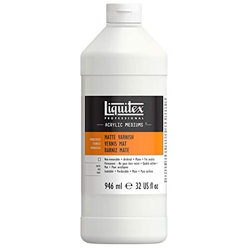 Liquitex 5232 Professional matter Firnis, Schlussfirnis für Acrylfarben - seidenmatte Oberfläche, nicht gilbend, alterungsbeständig, schnell trocknend, Archivqualität - 946ml Flasche, Farblos, Professional matter Firnis - 946ml Flasche von Liquitex