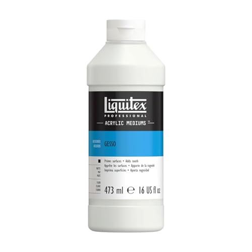 Liquitex 5316 Professional Gesso, Grundierung für Acrylfarben, licht und alterungsbeständiger Primer, gebrauchsfertig - 473ml Flasche, weiß von Liquitex