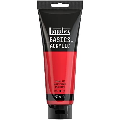 Liquitex 88700244 Basics - Acrylfarbe, monopigmentierte Künstlerpigmente, lichtecht, mittlere Viskosität, Archivqualität, seidenglänzender Finish, 250ml Tube - Pyrrolrot Liquitex 88700244 Basics - Acrylfarbe, monopigmentierte Künstlerpigmente, lichtecht, mittlere Viskosität, Archivqualität, seidenglänzender Finish, 250ml Tube - Pyrrolrot von Liquitex