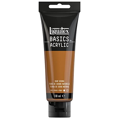 Liquitex 8870027 Basics - Acrylfarbe, monopigmentierte Künstlerpigmente, lichtecht, mittlere Viskosität, Archivqualität, seidenglänzender Finish, 118ml Tube - Siena Natur von Liquitex