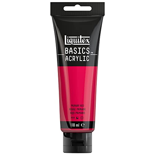 Liquitex 8870040 Basics Acrylfarbe Primärrot – 118ml Tube, lichtecht, mittlere Viskosität, seidenglänzend, monopigmentiert, Archivqualität Liquitex 8870040 Basics Acrylfarbe Primärrot – 118ml Tube, lichtecht, mittlere Viskosität, seidenglänzend, monopigmentiert, Archivqualität von Liquitex