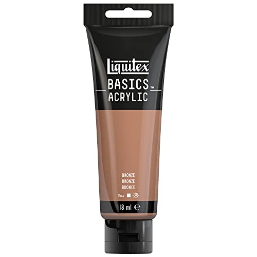 Liquitex 8870057 Basics - Acrylfarbe, monopigmentierte Künstlerpigmente, lichtecht, mittlere Viskosität, Archivqualität, seidenglänzender Finish, 118ml Tube - Bronze von Liquitex