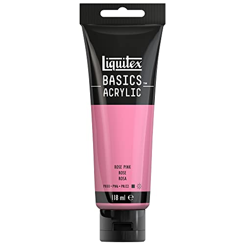 Liquitex 8870078 Basics - Acrylfarbe, monopigmentierte Künstlerpigmente, lichtecht, mittlere Viskosität, Archivqualität, seidenglänzender Finish, 118ml Tube - Pink von Liquitex