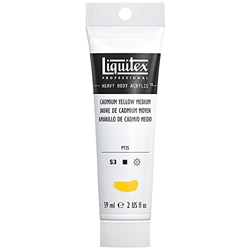 Liquitex 8870121 Professional Heavy Body Acrylfarbe in Künstlerqualität mit ausgezeichneter Lichtechtheit in buttriger Konsistenz, 59ml Tube - Kadmiumgelb mittel von Liquitex