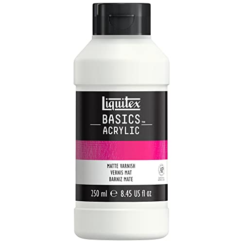 Liquitex 8870303 Basics Acrylfarbe Mattfirnis für Acrylfarben, schützt vor UV-Strahlung, Staub und Schmutz, alterungsbeständig, verleiht eine matte Oberfläche in Archivqualität - 250ml Flasche von Liquitex