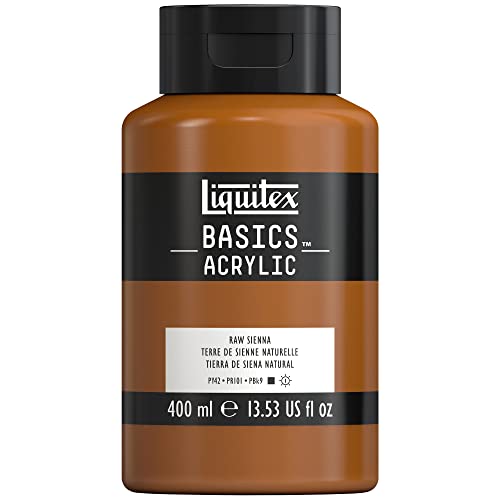 Liquitex 8870331 Basics - Acrylfarbe, monopigmentierte Künstlerpigmente, lichtecht, mittlere Viskosität, Archivqualität, seidenglänzender Finish, 400ml Flasche - Siena natur von Liquitex