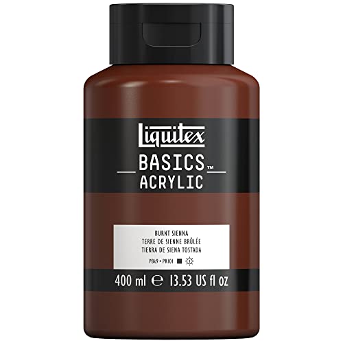 Liquitex 8870332 Basics - Acrylfarbe, monopigmentierte Künstlerpigmente, lichtecht, mittlere Viskosität, Archivqualität, seidenglänzender Finish, 400ml Flasche - Siena gebrannt von Liquitex