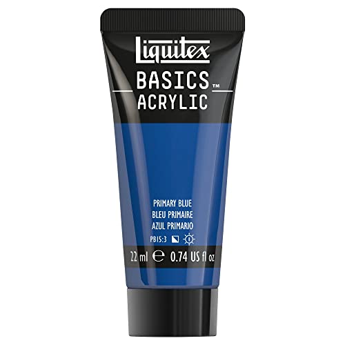 Liquitex 8870475​ Basics Acrylfarbe - Primärblau​, 22ml Tube, lichtecht, wasserfest, zum Malen und Dekorieren von Holz, Metall, Keramik, Kunststoff, Leinwand von Liquitex