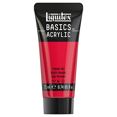 Liquitex 8870476​ Basics Acrylfarbe - Primärrot​, 22ml Tube, lichtecht, wasserfest, zum Malen und Dekorieren von Holz, Metall, Keramik, Kunststoff, Leinwand von Liquitex