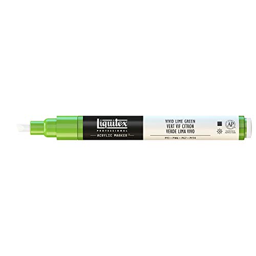 Liquitex 4620740 Professional Paint Marker, Acrylmarker mit hochpigmentierte Acrylfarbe auf Wasserbasis für den Innenbereich & Außenbereich, feine Spitze - Zitronengrün feurig von Liquitex