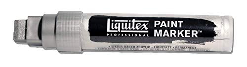 Liquitex 4610239 Professional Paint Marker, Acrylmarker mit hochpigmentierte Acrylfarbe auf Wasserbasis für den Innenbereich & Außenbereich, breite Spitze - Irisierendes Reich Silber von Liquitex