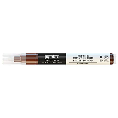 Liquitex 4620127 Professional Paint Marker, Acrylmarker mit hochpigmentierte Acrylfarbe auf Wasserbasis für den Innenbereich & Außenbereich, feine Spitze - Siena Gebrannt von Liquitex