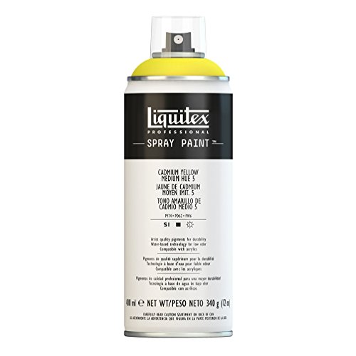 Liquitex Professional Spray Paint, Acrylfarbe, Kadmium-Gelb mittel Imit. Nr. 5, 400 ml (1er Pack), 400 von Liquitex