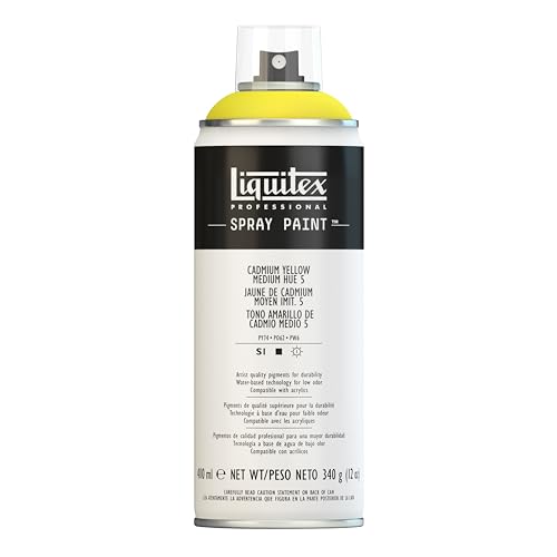 Liquitex Professional Spray Paint, Acrylfarbe, Kadmium-Gelb mittel Imit. Nr. 5, 400 ml (1er Pack), 400 von Liquitex