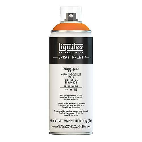 Liquitex Professional Spray Paint - Acrylfarbe, Farbspray auf Wasserbasis, lichtecht, 400 ml - Kadmium - Orange Imit. Nr. 2 von Liquitex