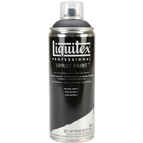 Liquitex Professional Spray Paint - Acrylfarbe, Farbspray auf Wasserbasis, lichtecht, 400 ml - Neutralgrau Nr. 3, 400ml Acrylspray von Liquitex