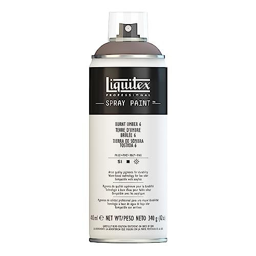 Liquitex Professional Spray Paint - Acrylfarbe, Farbspray auf Wasserbasis, lichtecht, 400 ml - Umbra Gebrannt, Burnt Umber 6, 400ml Acrylspray von Liquitex