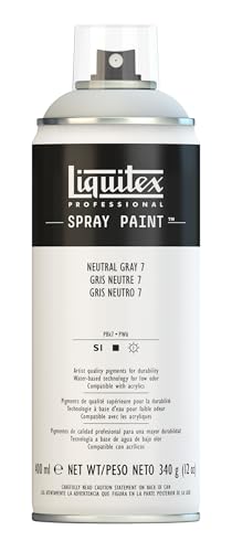 Liquitex Professional Spray Paint - Acrylfarbe, Farbspray auf Wasserbasis, lichtecht, Neutralgrau Nr. 7, 400ml Acrylspray von Liquitex