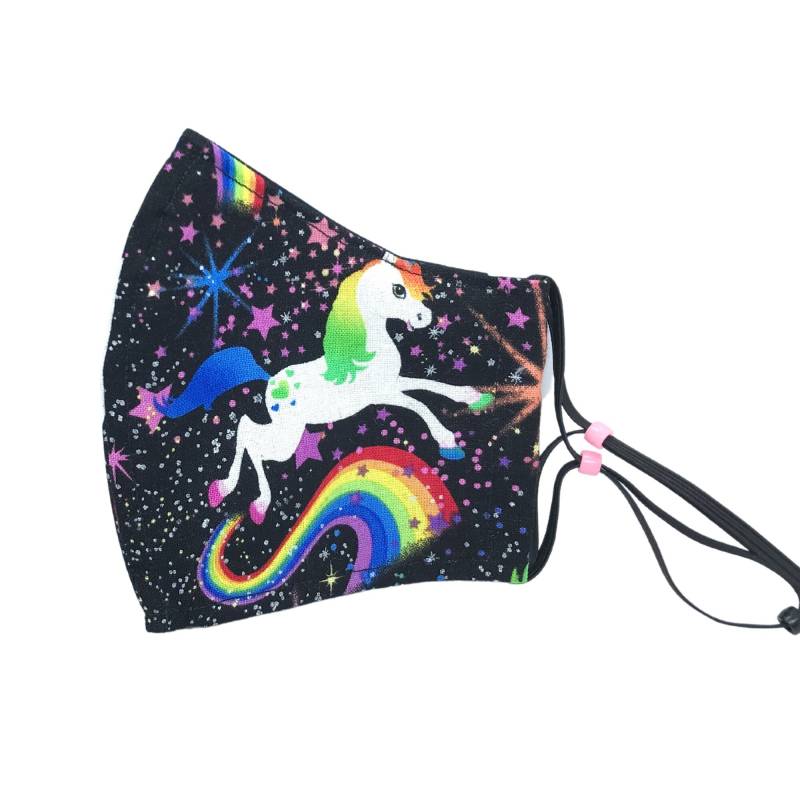 Schwarze Einhorn Gesichtsmaske Mit Nasenbügel & Filtertasche Geschenk Für Sie Klein von LisArtCanada