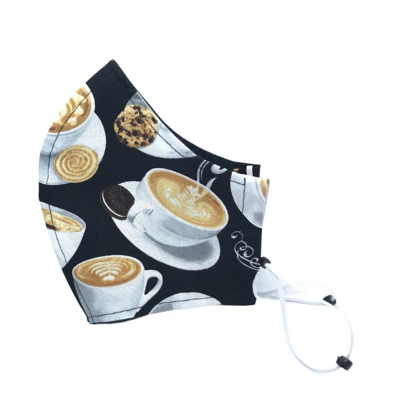 Cappucino Kaffeeliebhaber Gesichtsmaske | Stoffmaske Für Lehrer Mit Nasenbügel Und Filtertasche von LisArtCanada