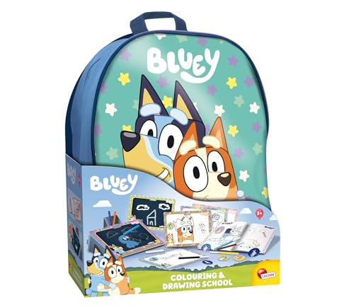 Lisciani - BLUEY - RUCKSACK mit Mal- und Zeichenset für Kinder ab 3 Jahren - Kreativset mit Malbuch, Stickern, Filzstiften und löschbaren Tafeln - Hergestellt in Italien von Liscianigiochi