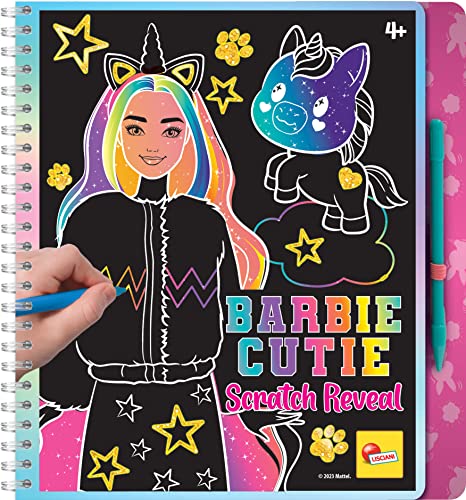 Liscianigiochi 12433 Barbie Sketchbook Cutie Scratch Reveal, Niedliches Skizzenbuch zum Rubbeln, Medium von Liscianigiochi