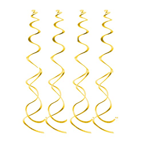 Lisher Dekoration für Decke, Party, Geburtstagsdekoration, Anhänger in Spiralform, aus PVC (Gold) von Lisher