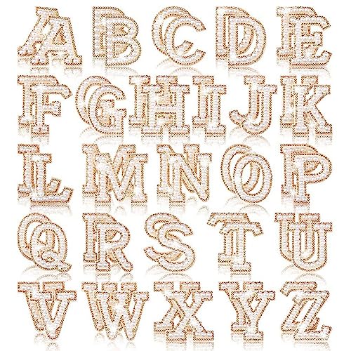 Lisher Perle Strass Buchstabe Patches Aufkleber Glitter Strass Alphabet Applikation von Lisher