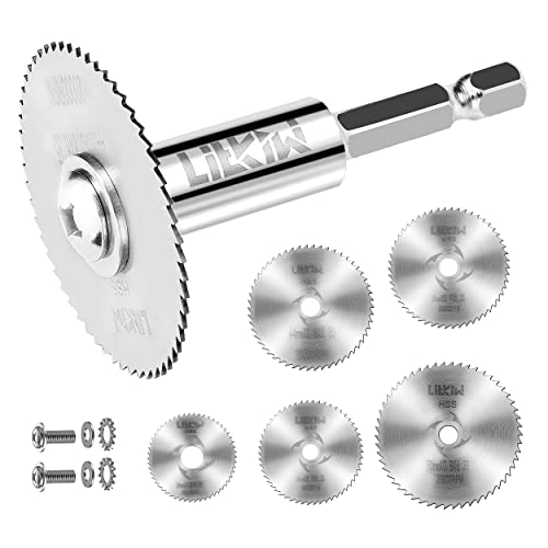 LitKiwi 1/4 Zoll Sechskantschaft Rotationsbohrsäge (mit 5 Klingen), HSS-Sägescheiben, Radschneideblätter für Bohrer, Drehwerkzeuge von LitKiwi