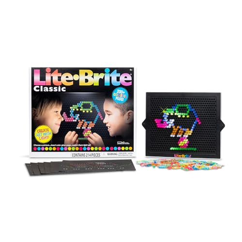 Basic Fun Lite-Brite Ultimatives, klassisches Leucht-Zeichenbrett, LED-Zeichenbrett mit Farben, leuchtendes Spielzeug, Leuchtkunst Zeichenbrett mit Neon-Effekt-Zeichenbrett von Basic Fun