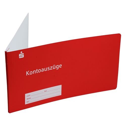 100 x Sparkassen Hefter Kontoauszugshefter für Kontoauszüge, Mappen, Kontoauszugsmappen (rot) von Litfax GmbH