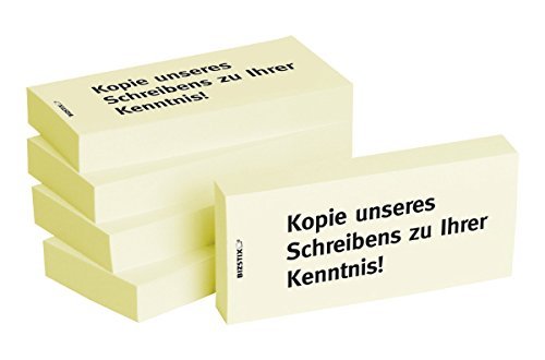 5 x 100er Block Haftnotizen " Kopie unseres Schreibens zu Ihrer Kenntnis!" von Litfax