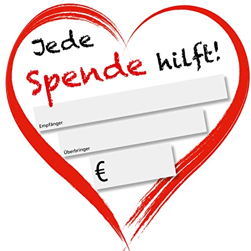 "HERZ" Spendenscheck Geschenkscheck WEIß (10 Stück) - Größe: 60 cm von Litfax