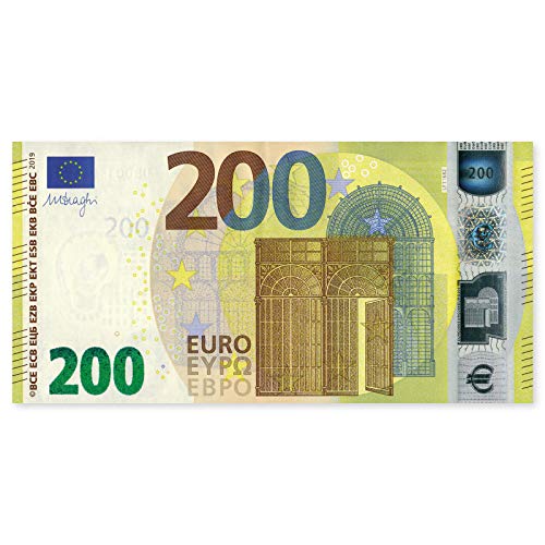 Litfax GmbH 200€ Euroschein/Spielgeld ca. 114x61 mm, je Pack. 25 Stück (3 PG) von Litfax