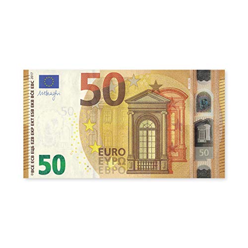 Litfax GmbH 50€ Euroschein / Spielgeld ca. 108x58 mm, je Pack. 25 Stück (3 PG) von Litfax