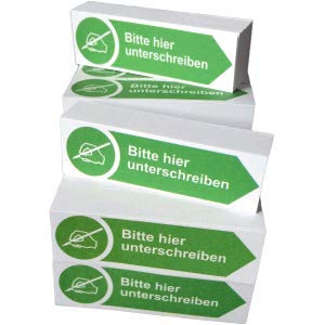 Litfax Haftnotizen - Bitte hier unterschreiben Pfeil nach rechts neutral grün von Litfax