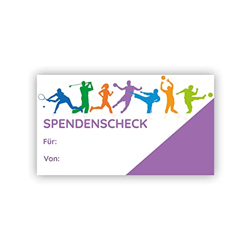 "Vereinssport" Spendenscheck PR-Scheck Dekoscheck (1 Stück) - Größe: 60 x 34 cm von Litfax