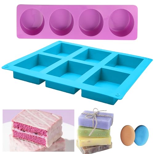 Lithyc 2 Stücke Seifenform - Seifenform Silikon - Soap Mold Diy Silikon Form,SeifenherstellungszubehöR, Weiche, Antihaftbeschichtete Cupcake-Muffin-Backformen für Selbstgemachte Bastelarbeiten von Lithyc