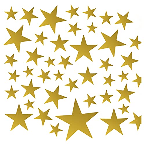 Little Deco 60 Sterne Wandtattoo Wandsticker Kinderzimmer Deko Junge Mädchen Stars I gold I Wanddeko Aufkleber Schlafzimmer Baby Set selbstklebend DL206-31 von Little Deco