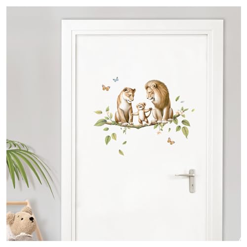 Little Deco Türaufkleber Dschungel Tiere personalisiert Wandsticker ohne Name Wandtattoo für Kinderzimmer Löwen Safari Wandaufkleber Babyzimmer Wanddeko DL5035-02 von Little Deco