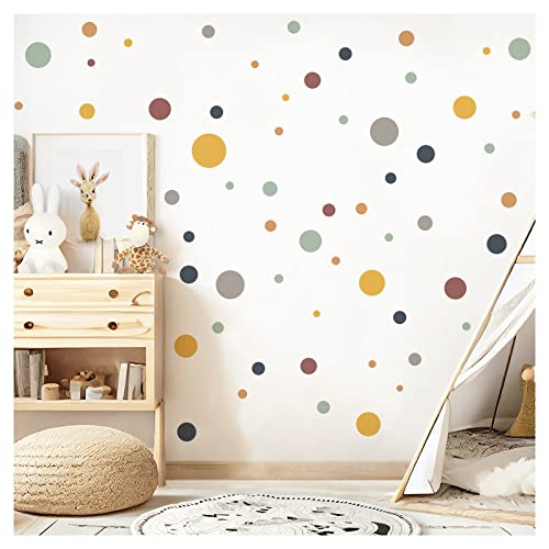 Little Deco Wandsticker Punkte Set 172 Stück Wandtattoo Klebepunkte Polka Dots Kinderzimmer selbstklebend Wandaufkleber Kreise blau gelb Mint DL983 von Little Deco