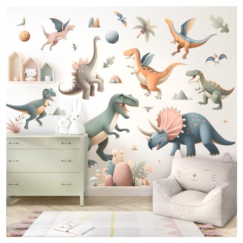 Little Deco Wandtattoo Dinosaurier Set Wandsticker T-Rex Tiere Kinderzimmer Jungen Wandaufkleber für Babyzimmer Dino Wanddeko Sticker DL5051-05 von Little Deco